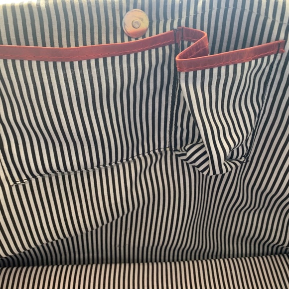 Large Genuine Leather Tote Bag – Burnt Orange – Striped Interior - Picture 7 of 11